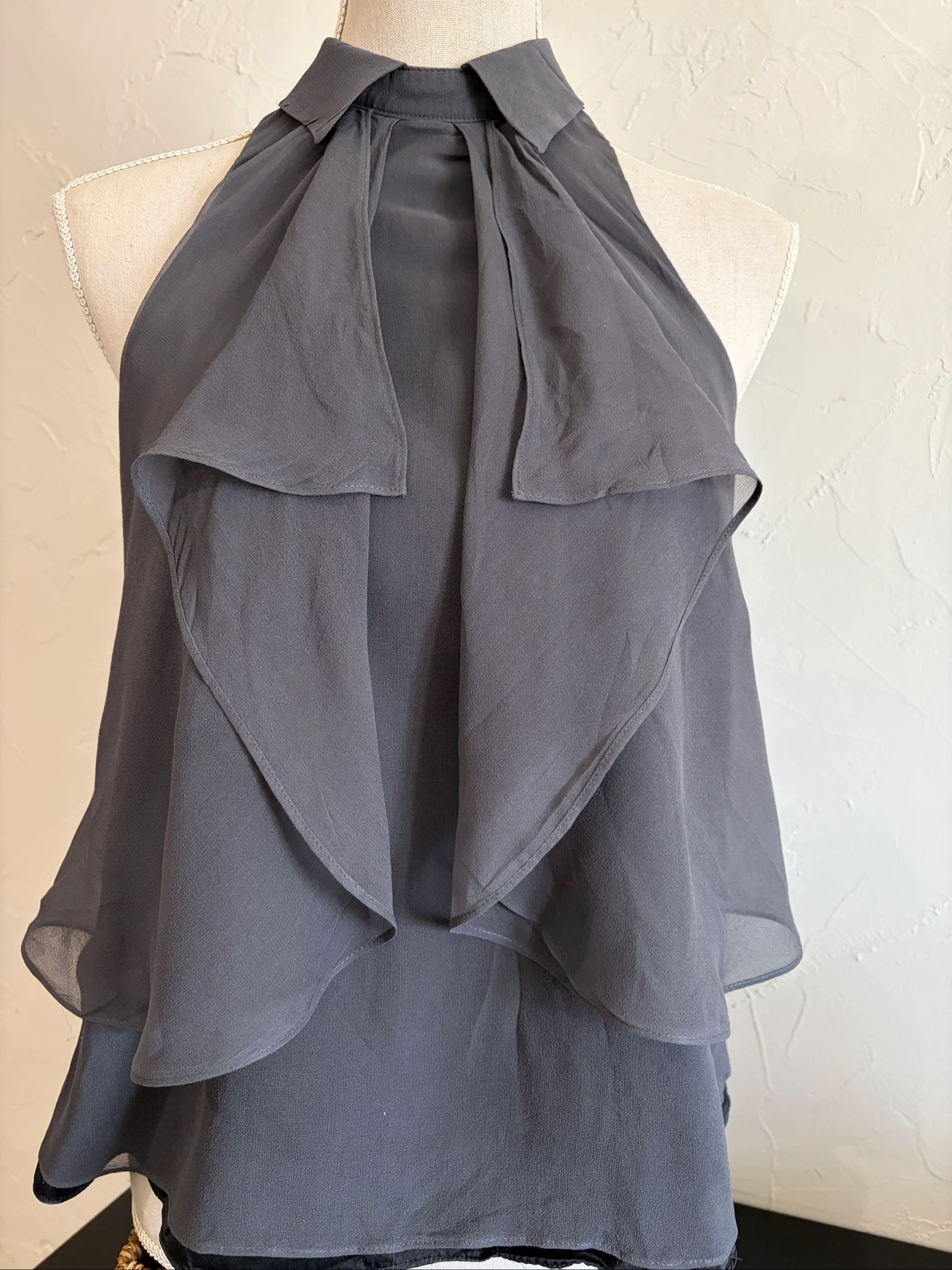 Blusa cinza de seda Kookai tamanho 36 – photo 3